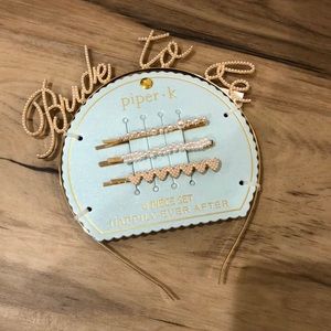 New Piper K Bride to Be headband and barrette set